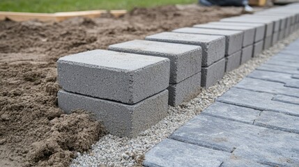Close-up of a line of bricks being positioned with mortar on an exterior wall, showcasing the steady, precise process of construction.