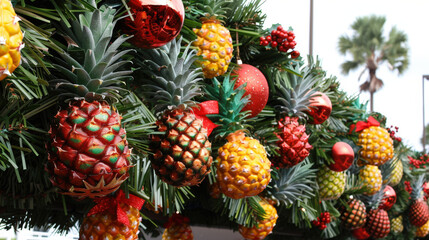 Fototapeta premium christmas tree with pineapples