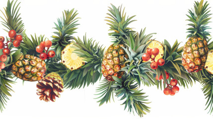 Fototapeta premium christmas tree with pineapples