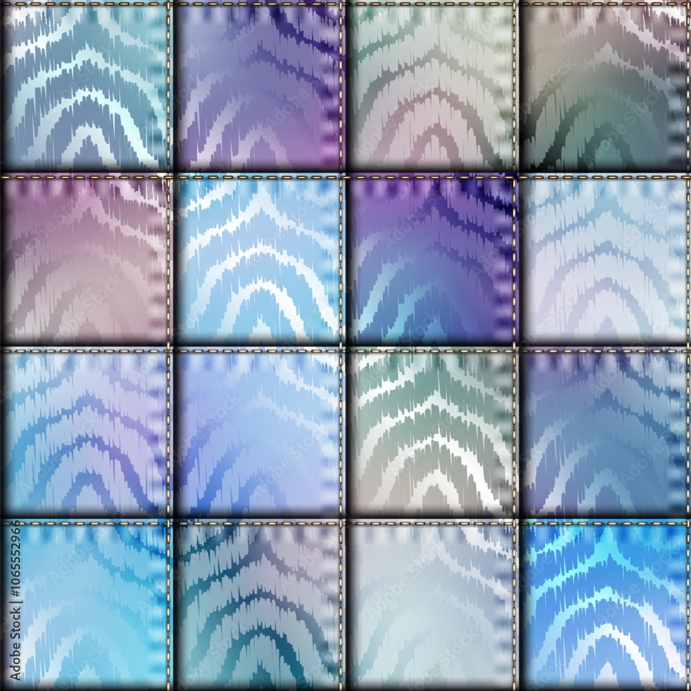 Poster patchwork of satin fabric.