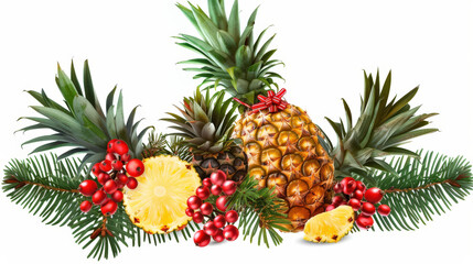 Fototapeta premium christmas tree with pineapples