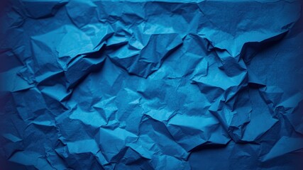 Obraz premium Abstract Texture of Deep Blue Crumpled Paper, Ideal for Background or Design Element