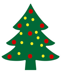Christmas tree clip art design on plain white transparent isolated background for card, shirt, hoodie, sweatshirt, apparel, card, tag, mug, icon, poster or badge