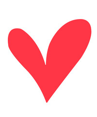 Heart clip art design on plain white transparent isolated background for card, shirt, hoodie, sweatshirt, apparel, tag, mug, icon, poster or badge