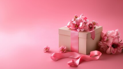 Lovely pink feminine tone gift box for Valentine&rsquo;s Day, Mother's Day.