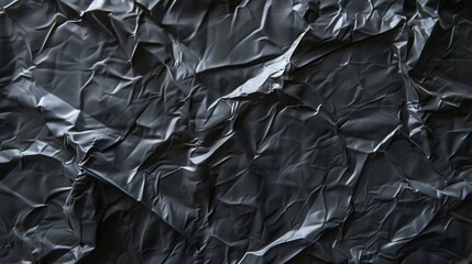 Crumpled Black Plastic Texture - Abstract Background