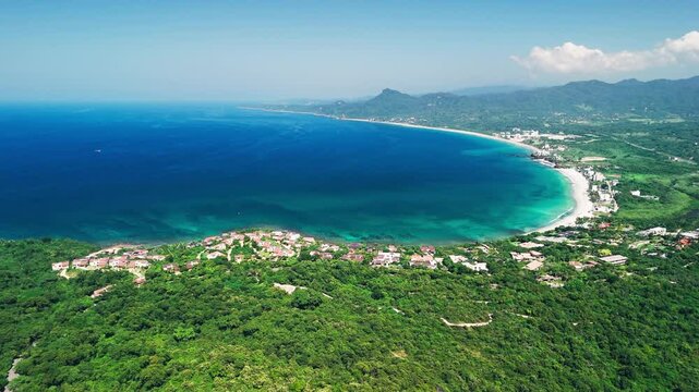 Drone View of Beaches from Punta Mita to Sayulita. Nayarit, Mexico