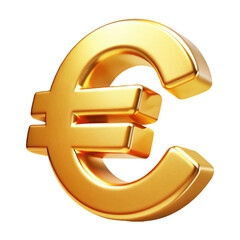 Fototapeta premium Euro Golden Sign 3d cartoon style illustration