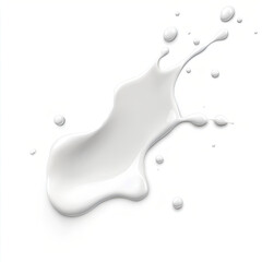 Fototapeta premium White Liquid Splash with Droplets on a White Background