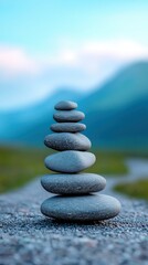 Stacked Stones in Nature.