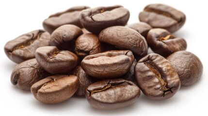Obraz premium Close-Up of Roasted Coffee Beans: A Rich and Aromatic Experience
