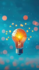 Light Bulb with Branching Ideas.