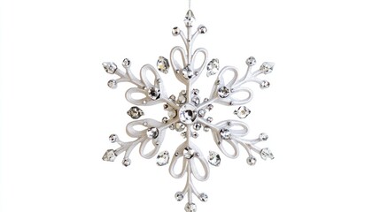 Silver Snowflake Ornament with Crystal Rhinestones