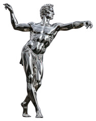 Fototapeta premium PNG Modern metallic sculpture dancer