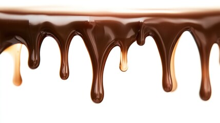Dripping Chocolate Against a White Background