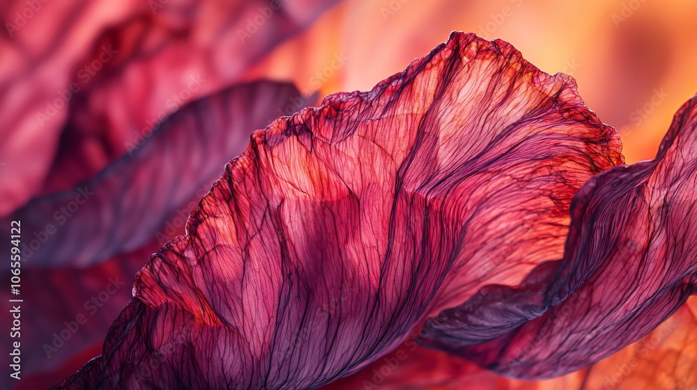 Poster explore the intricate beauty of poppy petals in a captivating macro close-up shot in a vibrant field