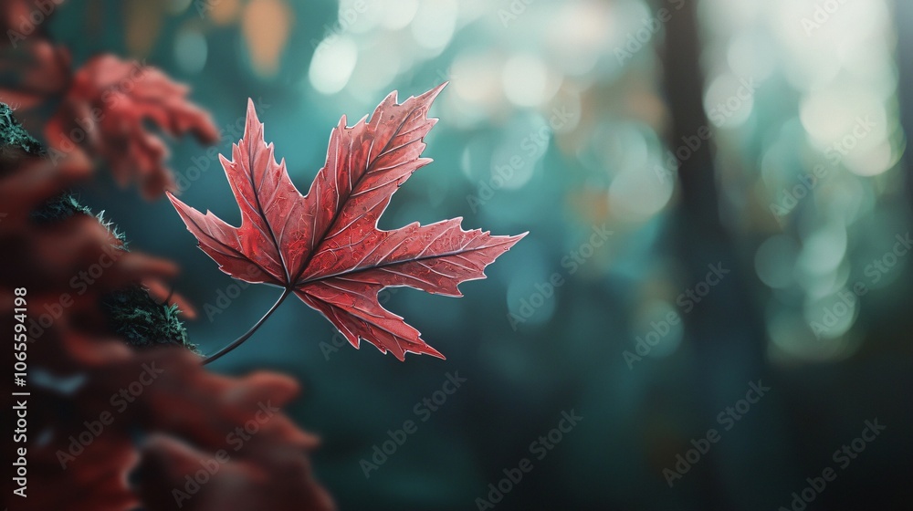 Poster explore the intricate details of a maple leaf in stunning macro photography capturing nature's beaut