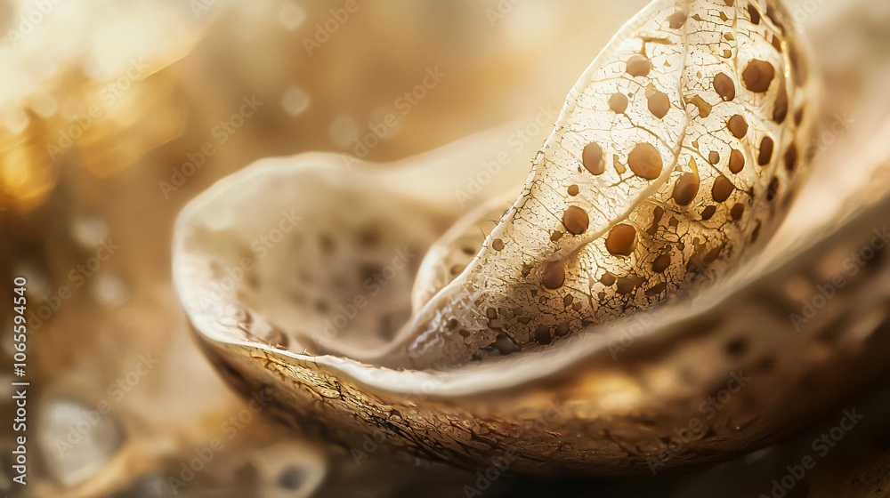 Poster Explore the intricate details of a macro shot featuring an organic seed pod with fine textures and patterns