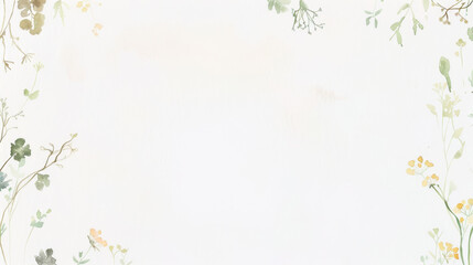 Frame of flowers in watercolor style on a white background
