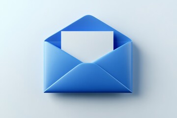 Blue Envelope Mockup with Blank Paper