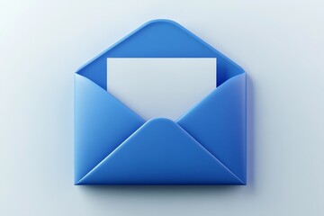 Blue Envelope Mockup: Blank Letter Template for Graphic Design