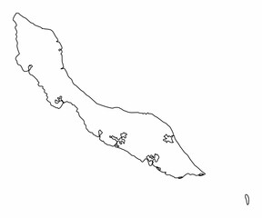 Curacao Island outline map