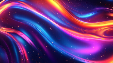 Obraz premium vibrant neon abstract art: fluidity and color in a digital world