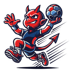 Petit Diable jouant au handball