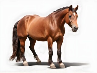 Obraz premium horse isolated on white background,Ai generated 