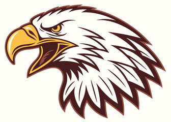 Obraz premium Fierce Bald Eagle Head Vector Illustration Majestic Bird Mascot Design. An Eagle head mascot logo vector illustration