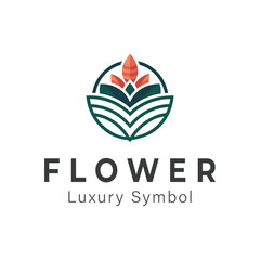 Obraz premium Lotus Flower Logo icon. Linear style