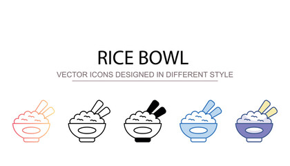 Obraz premium Rice Bowl icon design with white background stock illustration