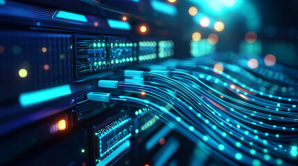 Fototapeta premium Data Clusters and Connections in Big Data Processing