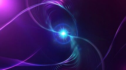 Abstract Design With Bright Blue and Purple Glowing Lines