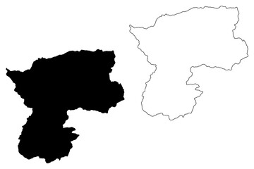 Fototapeta premium Bamyan Province (Islamic Republic of Afghanistan, Provinces of Afghanistan) map vector illustration, scribble sketch Bamyan map