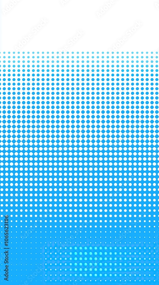 Aufkleber Blue gradient dotted pattern with varying dot sizes and shades vertical format