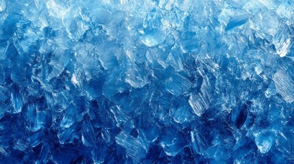 Obraz premium blue and shiny ice pattern on frozen window 