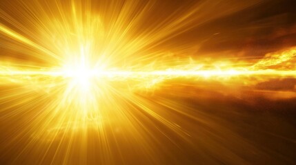 Fototapeta premium radiant burst of golden light vibrant energy