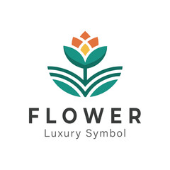 Lotus Flower Logo icon. Linear style