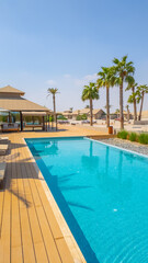 Fototapeta premium Desert resort with pool in Qatar.