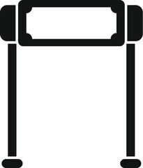 Obraz premium Simple black and white vector icon representing a blank road sign, ideal for transportation, travel, and road related projects