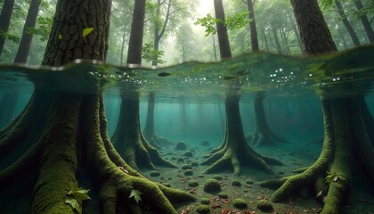 Submerged Forest in Murky Water