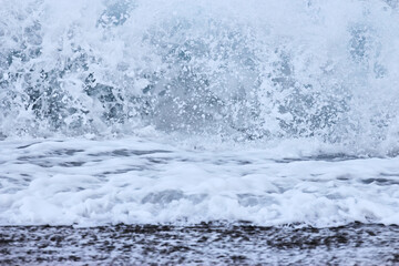 foamy waves in Mediterranean sea