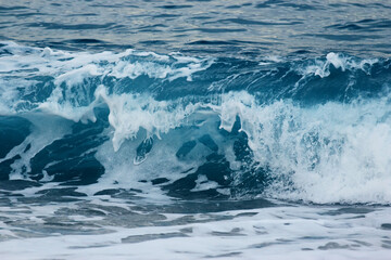 foamy waves in Mediterranean sea