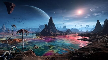 Obraz premium A detailed view of an alien planet