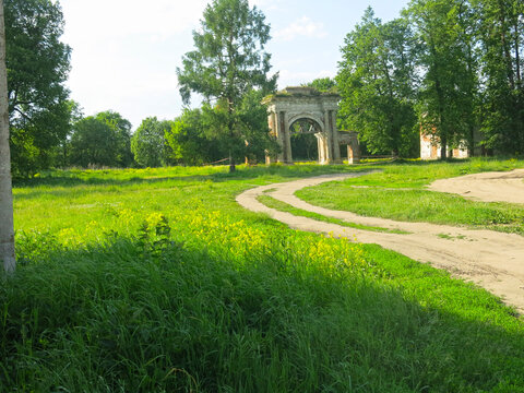 Ruins of Ekaterina Dashkova estate, Troitskoye, Kaluga region