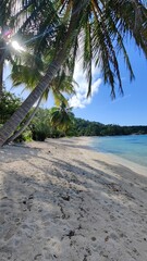 The azure blue ocean and paradise beaches of Bora Bora, French Polynesia
