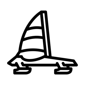 recommend clip art: ice sailing winter sport line icon vector. ice sailing winter sport sign. isolated contour symbol black illustration