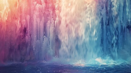 Naklejka premium Frozen Waterfall