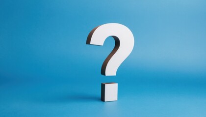 A Large Question Mark Symbol on a Light Blue Background, Inviting Curiosity and Inquiry